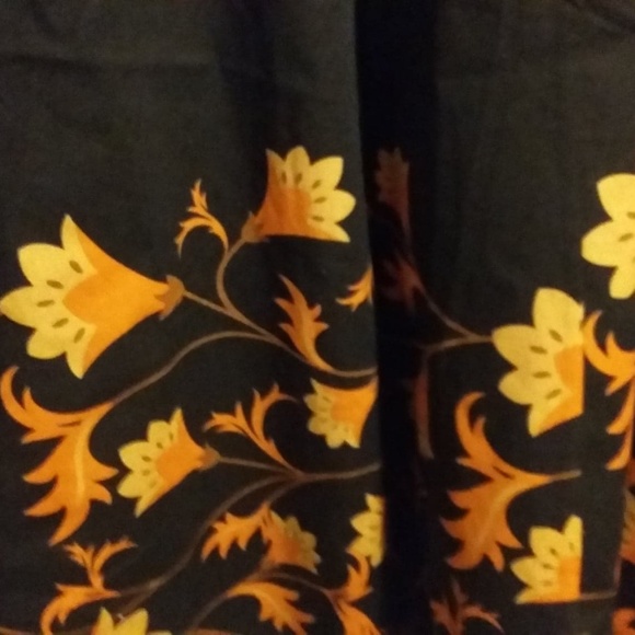 Black circle skirt with orange and yellow hem - Picture 2 of 3